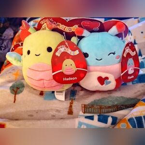 Squishmallows Valentine's Day Squad Duo Hadeon And Fluxie NWT